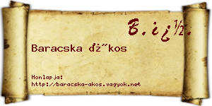 Baracska Ákos névjegykártya