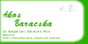 akos baracska business card